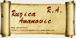Ružica Amanović vizit kartica